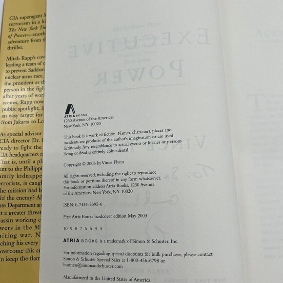 SIGNED Executive Power Vince Flynn Hardcover Dust Jacket - Picture 6 of 6